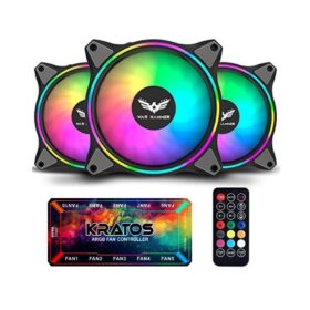 WAR HAMMER Kratos 1500 RPM 120 KIT ARGB Case Fan Pack of 3